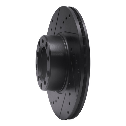 R1 72-80 Mercedes-Benz 280SE Front Left Drilled & Slotted Black Brake Rotor