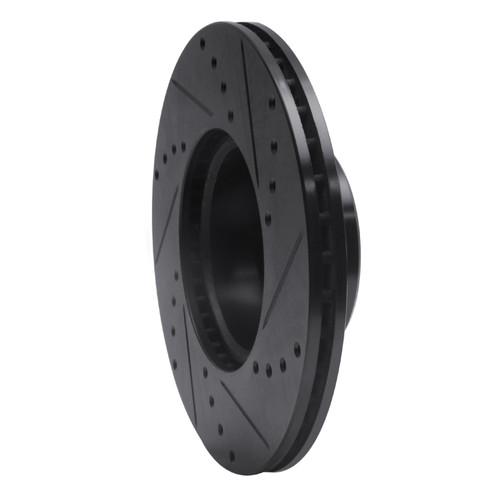 R1 72-80 Mercedes-Benz 280SE Front Left Drilled & Slotted Black Brake Rotor