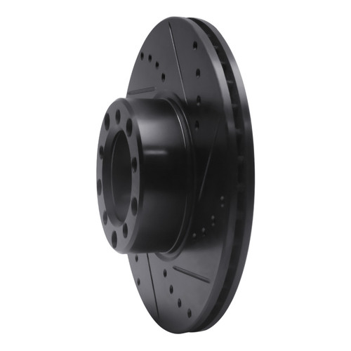 R1 72-80 Mercedes-Benz 280SEL Front Right Drilled & Slotted Black Brake Rotor