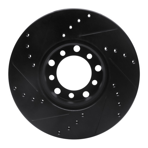 R1 72-80 Mercedes-Benz 280SEL Front Right Drilled & Slotted Black Brake Rotor