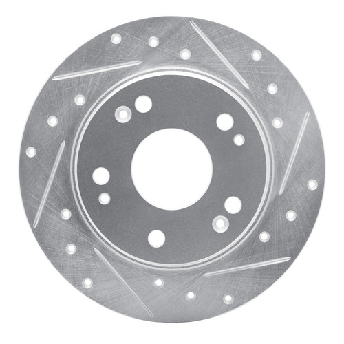 R1 03-08 Acura TSX Rear Right Drilled & Slotted Silver Brake Rotor
