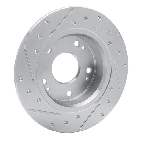 R1 03-08 Acura TSX Rear Right Drilled & Slotted Silver Brake Rotor
