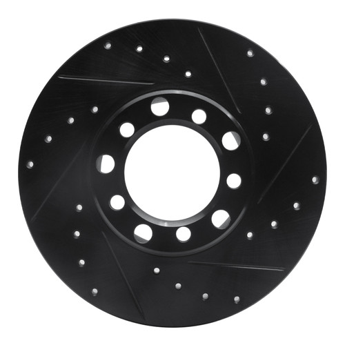 R1 73-85 Mercedes-Benz 230 Front Right Drilled & Slotted Black Brake Rotor