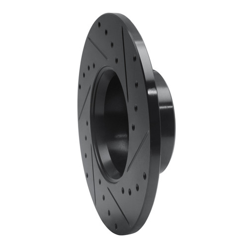 R1 73-85 Mercedes-Benz 230 Front Left Drilled & Slotted Black Brake Rotor