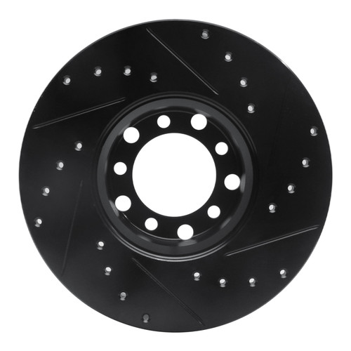 R1 73-85 Mercedes-Benz 230 Front Left Drilled & Slotted Black Brake Rotor