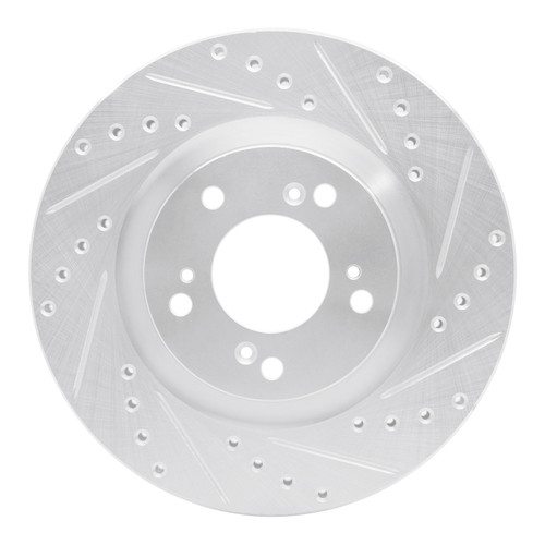 R1 00-09 Honda S2000 Front Right Drilled & Slotted Silver Brake Rotor