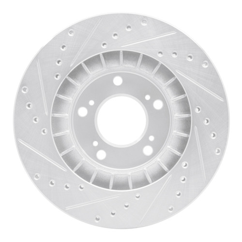 R1 00-09 Honda S2000 Front Right Drilled & Slotted Silver Brake Rotor