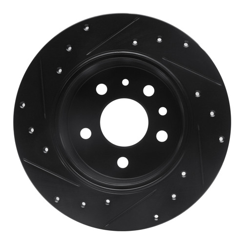 R1 61-91 Mercedes-Benz 220 Rear Right Drilled & Slotted Black Brake Rotor