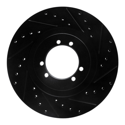 R1 96-06 Hummer H1 Rear RightFront Right Drilled & Slotted Black Brake Rotor