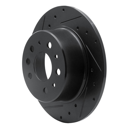 R1 61-91 Mercedes-Benz 230S Rear Left Drilled & Slotted Black Brake Rotor