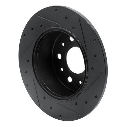 R1 61-91 Mercedes-Benz 230S Rear Left Drilled & Slotted Black Brake Rotor