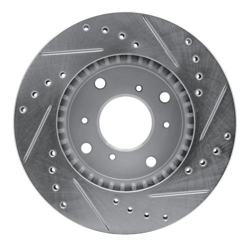 R1 98-02 Acura CL Front Left Drilled & Slotted Silver Brake Rotor