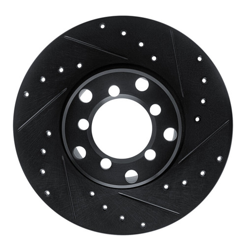 R1 65-73 Mercedes-Benz 250C Front Right Drilled & Slotted Black Brake Rotor