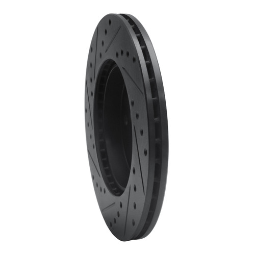 R1 94-97 Mercedes-Benz C280 Front Right Drilled & Slotted Black Brake Rotor