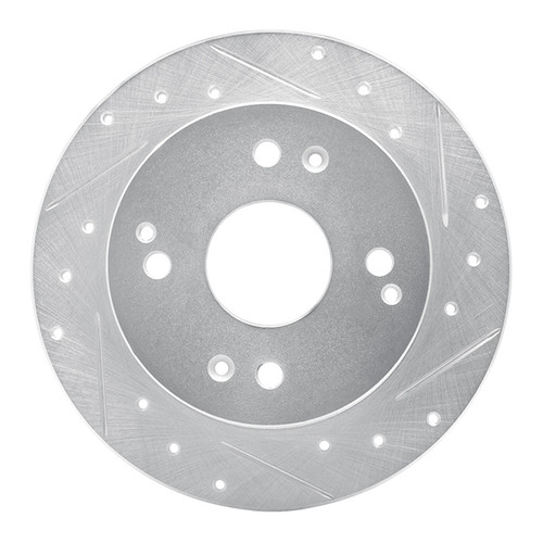 R1 92-97 Acura CL Rear Right Drilled & Slotted Silver Brake Rotor