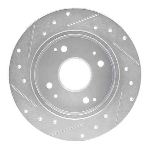 R1 92-97 Acura CL Rear Right Drilled & Slotted Silver Brake Rotor