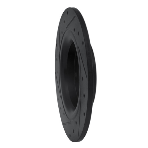 R1 17-20 Honda Civic Sedan Rear Right Drilled & Slotted Black Brake Rotor