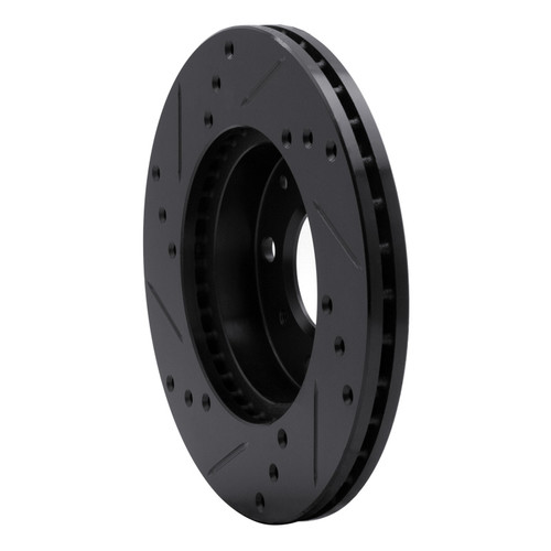 R1 90-00 Honda Civic Sedan Front Right Drilled & Slotted Silver Brake Rotor