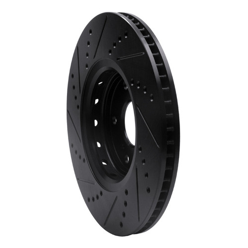 R1 16-22 Acura ILX Front Right Drilled & Slotted Black Brake Rotor