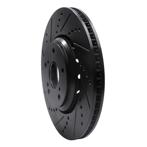 R1 16-22 Acura ILX Front Left Drilled & Slotted Black Brake Rotor