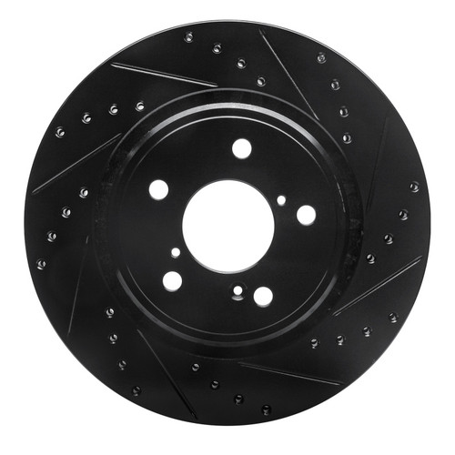 R1 15-25 Acura MDX Front Right Drilled & Slotted Black Brake Rotor