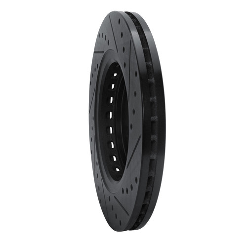 R1 15-25 Acura MDX Front Left Drilled & Slotted Black Brake Rotor