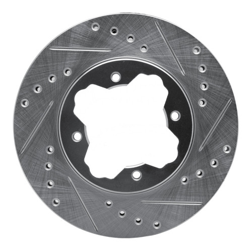R1 90-97 Acura CL Front Right Drilled & Slotted Silver Brake Rotor