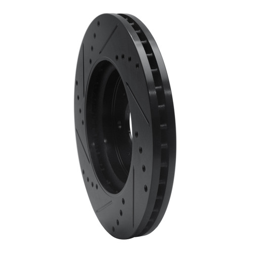 R1 07-16 Acura RDX Front Right Drilled & Slotted Black Brake Rotor