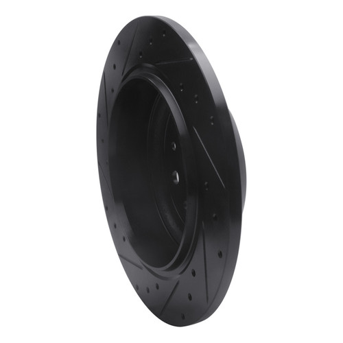 R1 18-25 Jeep Wrangler Rear Right Drilled & Slotted Black Brake Rotor