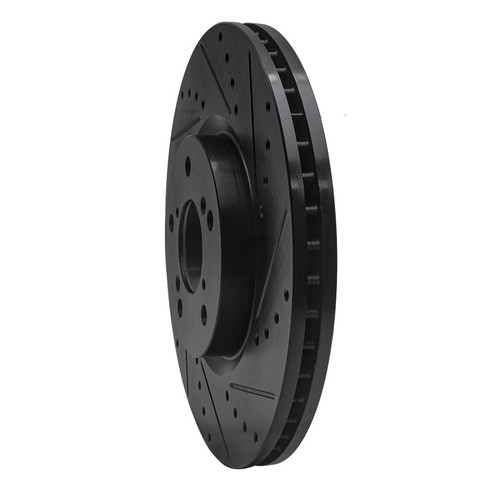 R1 07-20 Acura MDX Front Right Drilled & Slotted Black Brake Rotor