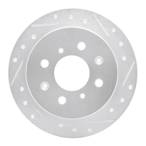 R1 88-01 Acura Integra Rear Right Drilled & Slotted Silver Brake Rotor