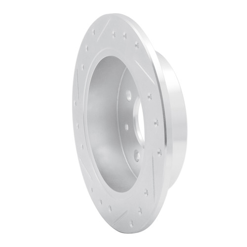 R1 88-01 Acura Integra Rear Right Drilled & Slotted Silver Brake Rotor