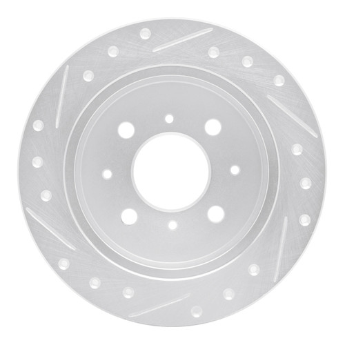 R1 88-01 Acura Integra Rear Right Drilled & Slotted Silver Brake Rotor