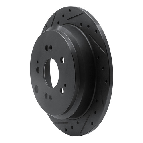 R1 05-10 Honda Odyssey Rear Left Drilled & Slotted Black Brake Rotor