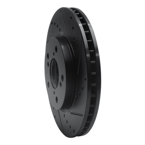 R1 05-10 Honda Odyssey Front Right Drilled & Slotted Black Brake Rotor