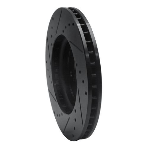 R1 05-10 Honda Odyssey Front Right Drilled & Slotted Black Brake Rotor