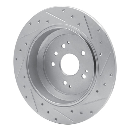 R1 14-16 Acura MDX Rear Left Drilled & Slotted Silver Brake Rotor