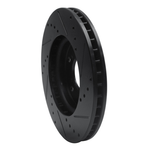 R1 05-10 Honda Odyssey Front Left Drilled & Slotted Black Brake Rotor