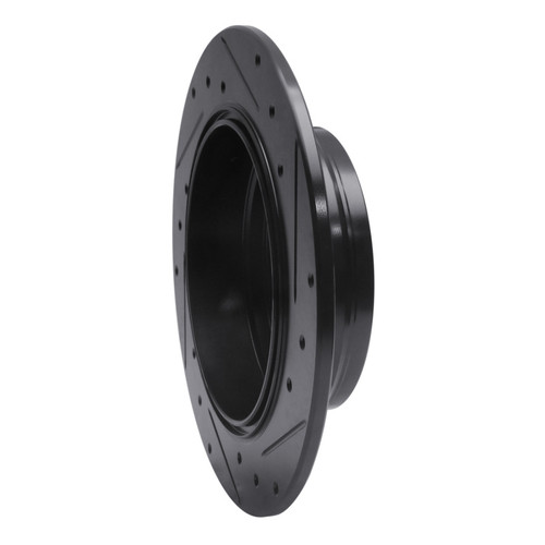 R1 02-04 Honda CR-V Rear Left Drilled & Slotted Black Brake Rotor