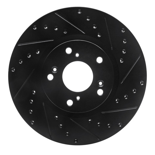 R1 02-15 Acura ILX Front Right Drilled & Slotted Black Brake Rotor