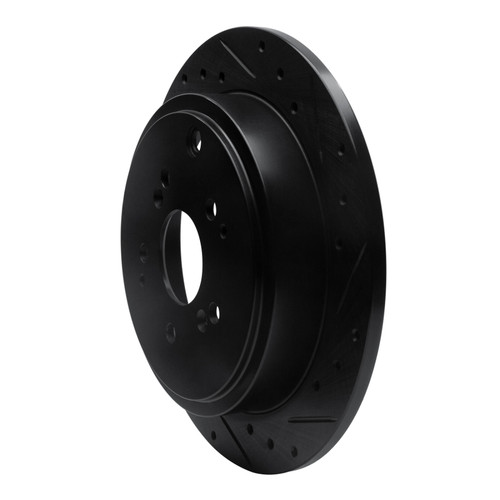 R1 01-08 Acura MDX Rear Right Drilled & Slotted Black Brake Rotor