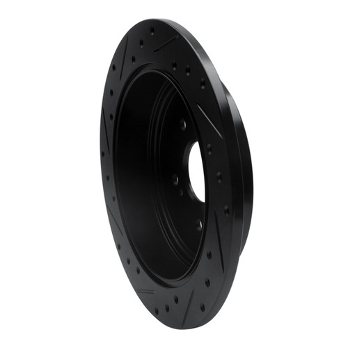 R1 01-08 Acura MDX Rear Right Drilled & Slotted Black Brake Rotor