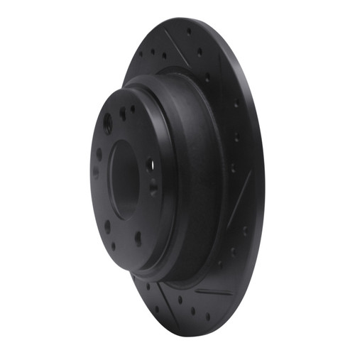 R1 91-99 Acura RL Rear Right Drilled & Slotted Black Brake Rotor