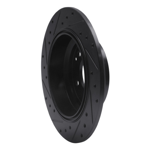 R1 91-99 Acura RL Rear Right Drilled & Slotted Black Brake Rotor