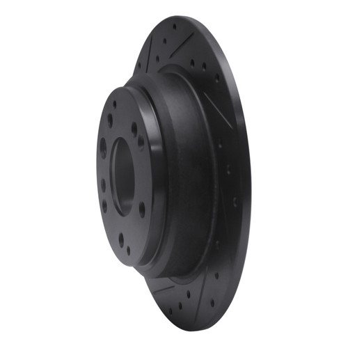 R1 91-99 Acura Legend Rear Left Drilled & Slotted Black Brake Rotor