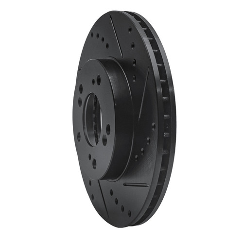 R1 91-01 Acura Integra Front Right Drilled & Slotted Black Brake Rotor