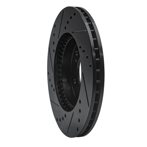 R1 91-01 Acura Integra Front Right Drilled & Slotted Black Brake Rotor