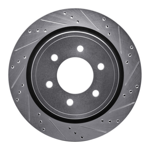R1 12-20 Ford F-150 4WD Rear Right Drilled & Slotted Silver Brake Rotor