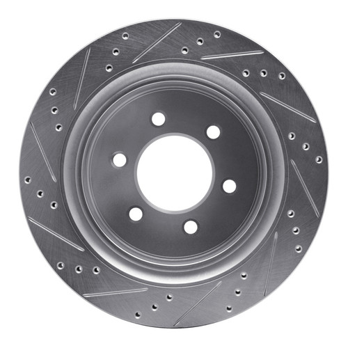 R1 12-20 Ford F-150 4WD Rear Right Drilled & Slotted Silver Brake Rotor