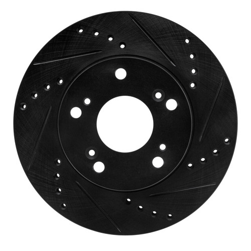 R1 12-15 Acura ILX Front Right Drilled & Slotted Black Brake Rotor